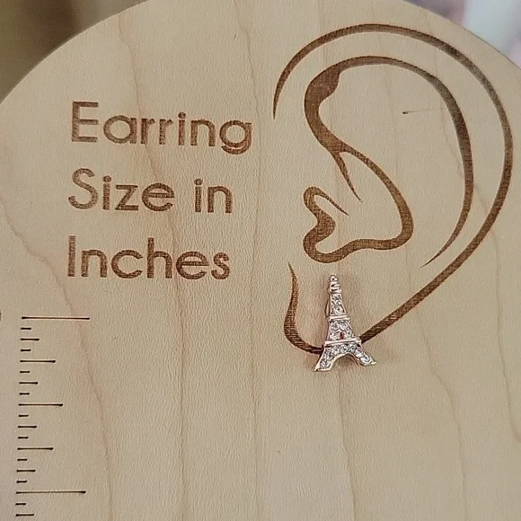 Eiffel Tower Shimmer Stud Earrings, rose gold - Picture 4 of 7